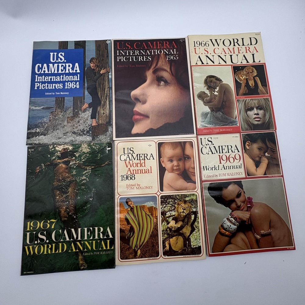 Vintage U.S. Camera World Annual Magazine Lot 6 1964-1969 International Pictures